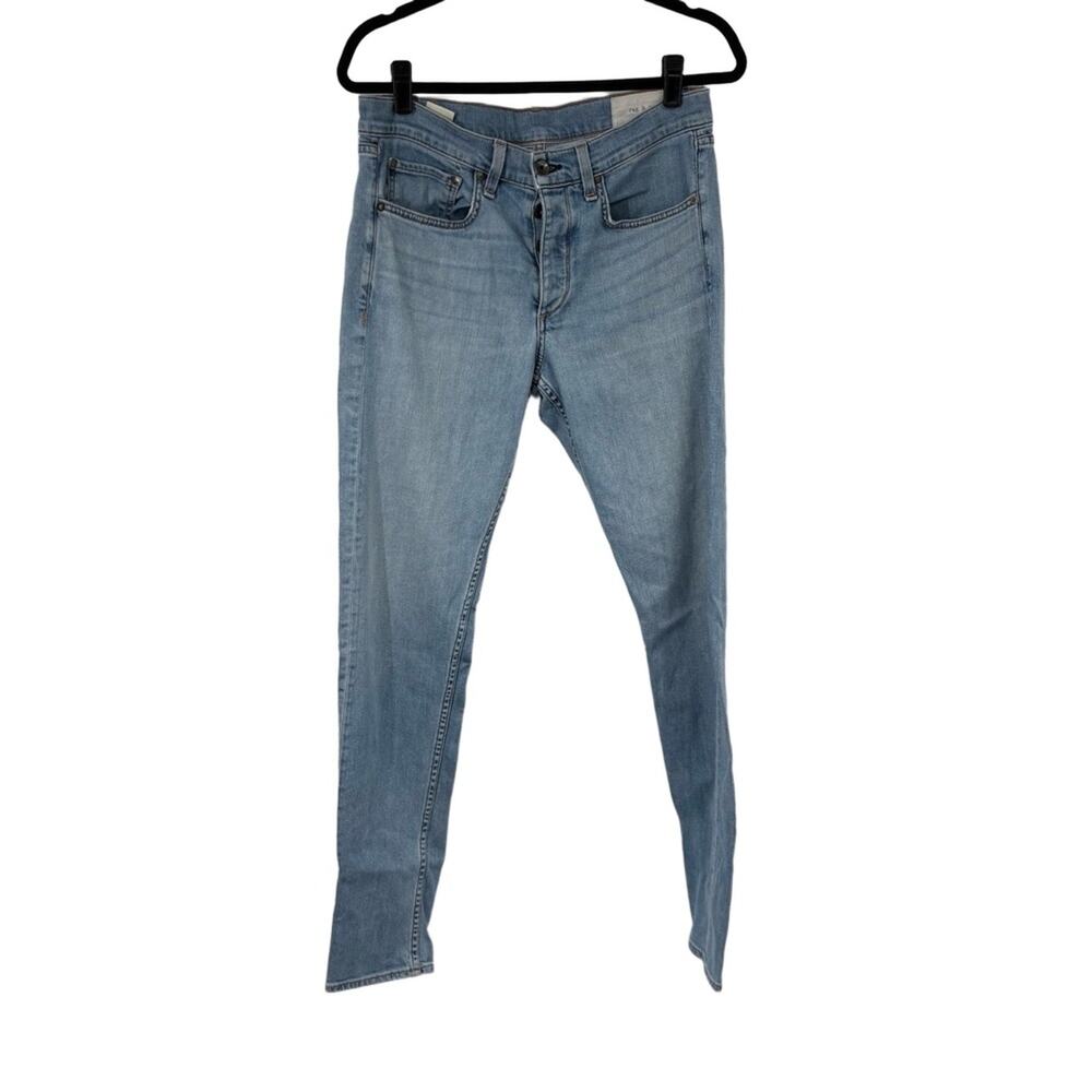 Rag &‎ Bone Jeans Mens 33 Light Blue Wash Skinny Leg Five Pocket Designer